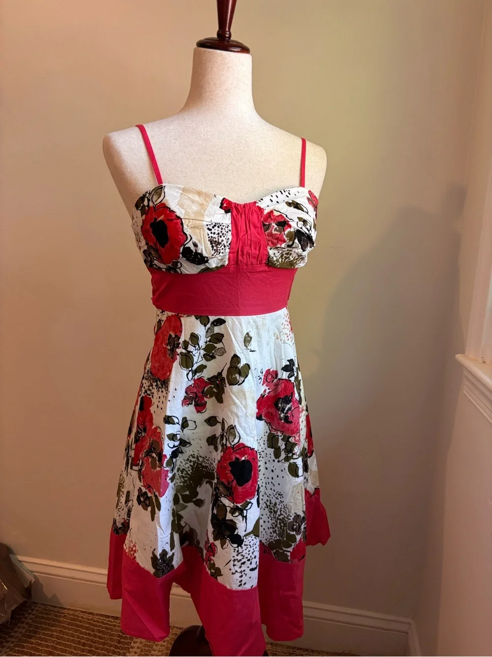 My Michelle Floral Fit & Flare Dress Size 3 Pop Art Garden Party Y2K